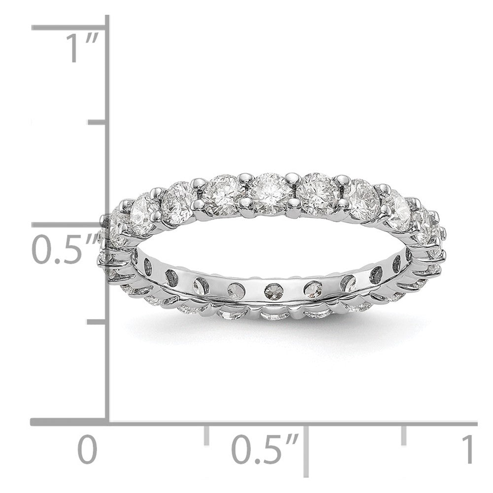 14k White Gold 2 carat Lab Grown Diamond VS/SI+ G+ Size 7 Shared Prong Eternity Band