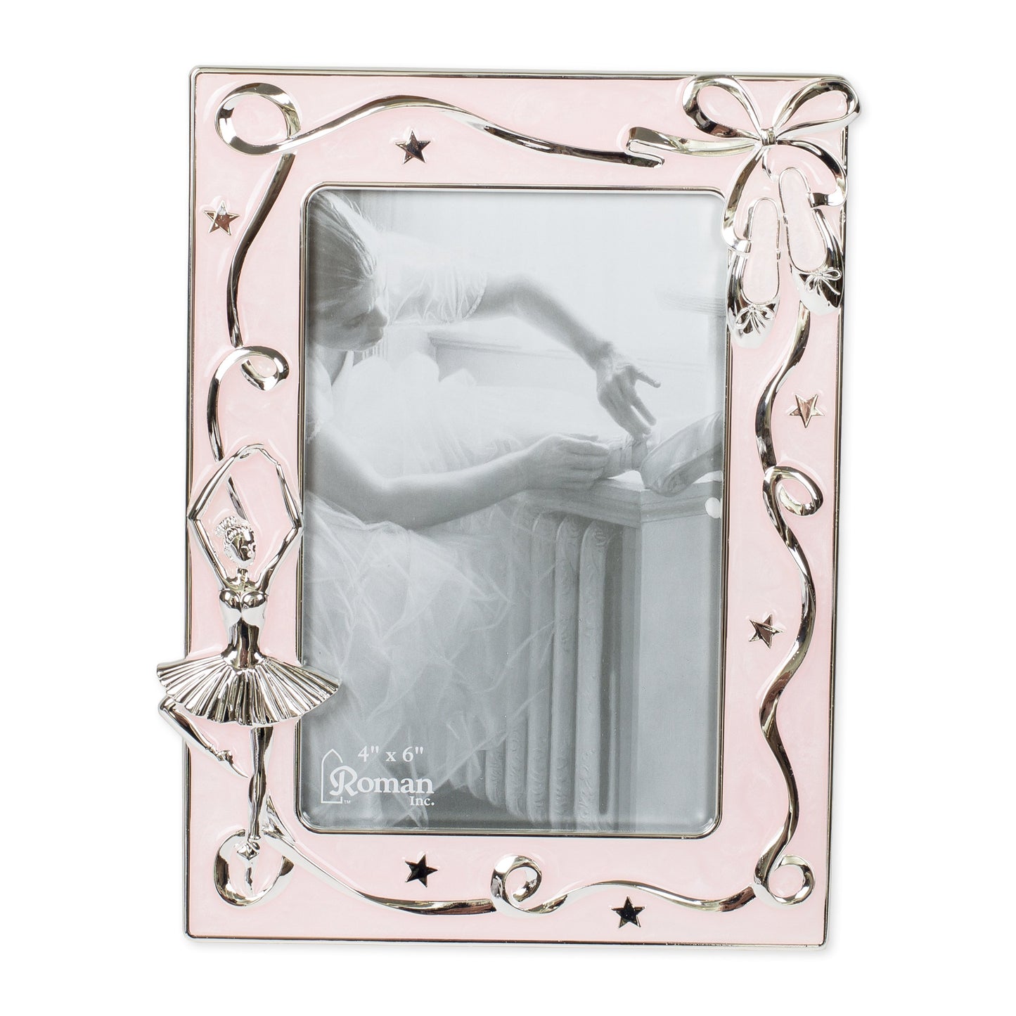 Ballerina Ballet Pink Ribbon 7.5 x 6 inch Zinc Alloy Table Top Picture Frame