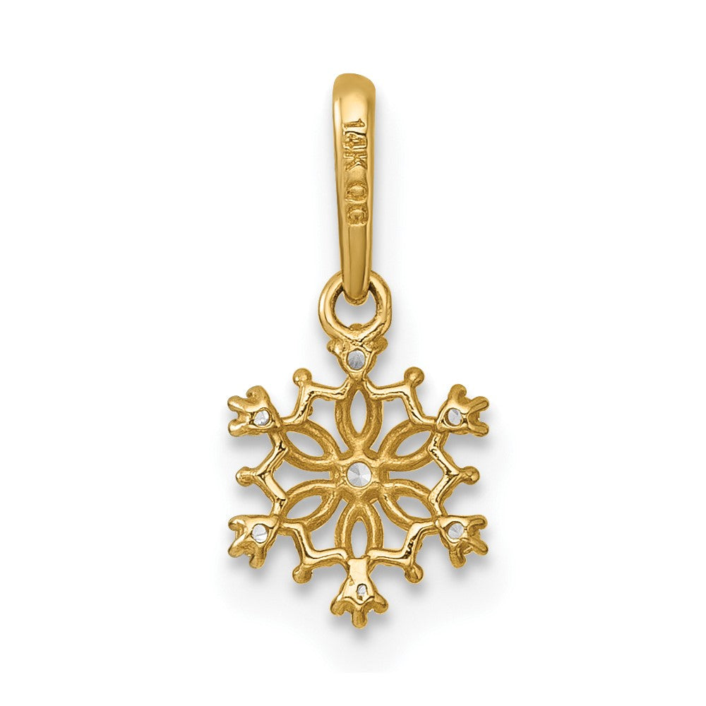 14k Madi K Polished CZ Snowflake Childrens Charm / Pendant