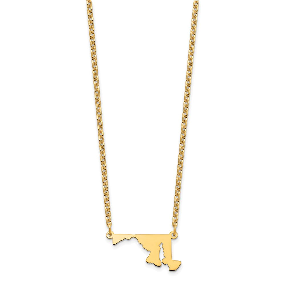 Sterling Silver/Gold-plated Maryland State Necklace