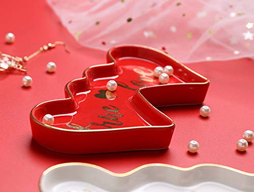 Double-Hearted Ceramic Trinket Plate and Decorative Jewelry Dish