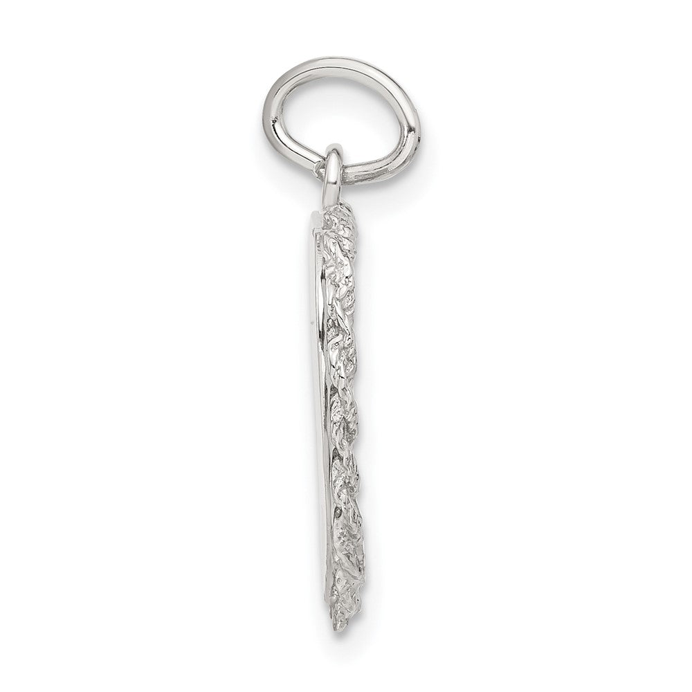 Sterling Silver Diamond-cut #1 Grandma Heart Disc Charm