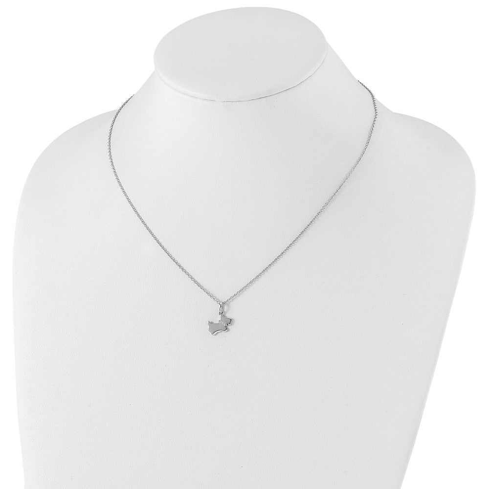 White Ice Sterling Silver Rhodium-plated 18 Inch Diamond Dog Necklace with 2 Inch Extender 18 Inches