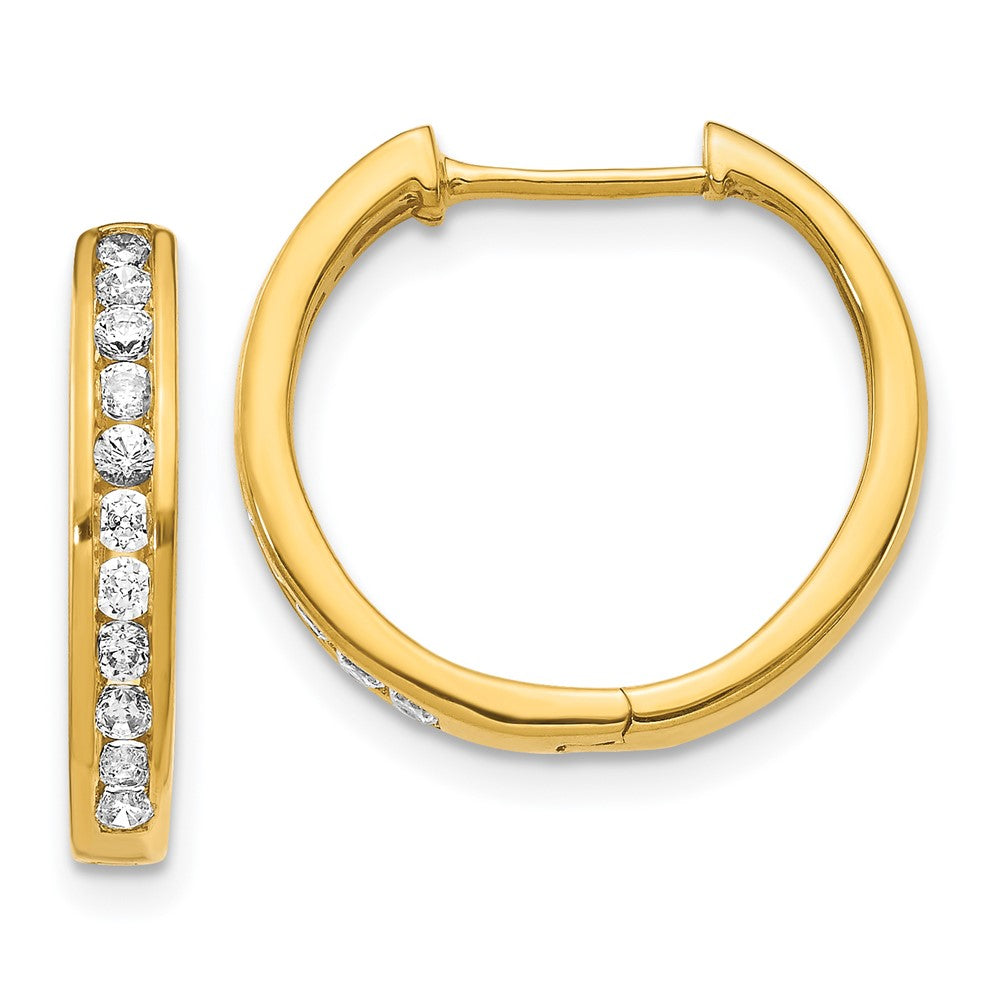 14k 1/2 carat Lab Grown Diamond VS/SI+ G+ Complete Hinged Hoop Earrings