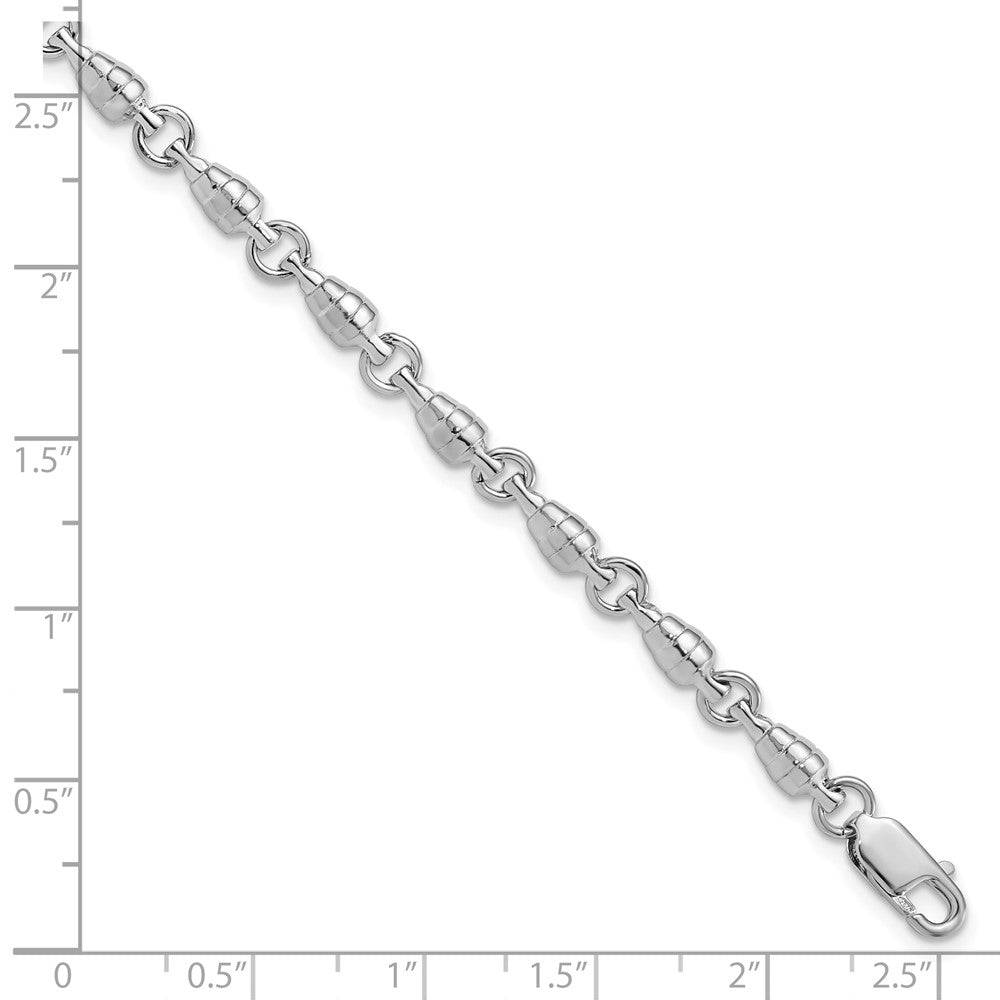 De-Ani Sterling Silver Rhodium-plated Polished Swivel Link Bracelet 7.5 inches