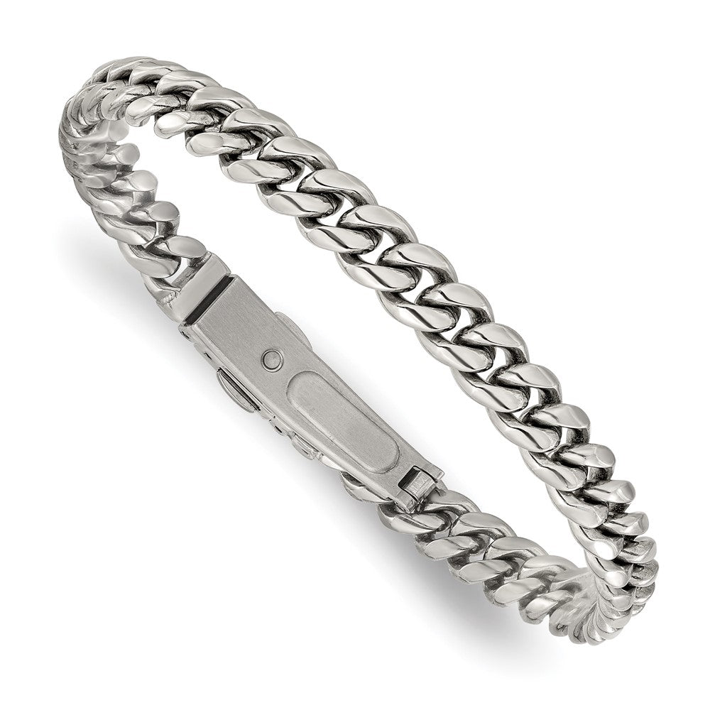Chisel Stainless Steel Polished 8mm 8 inch Link Bracelet
