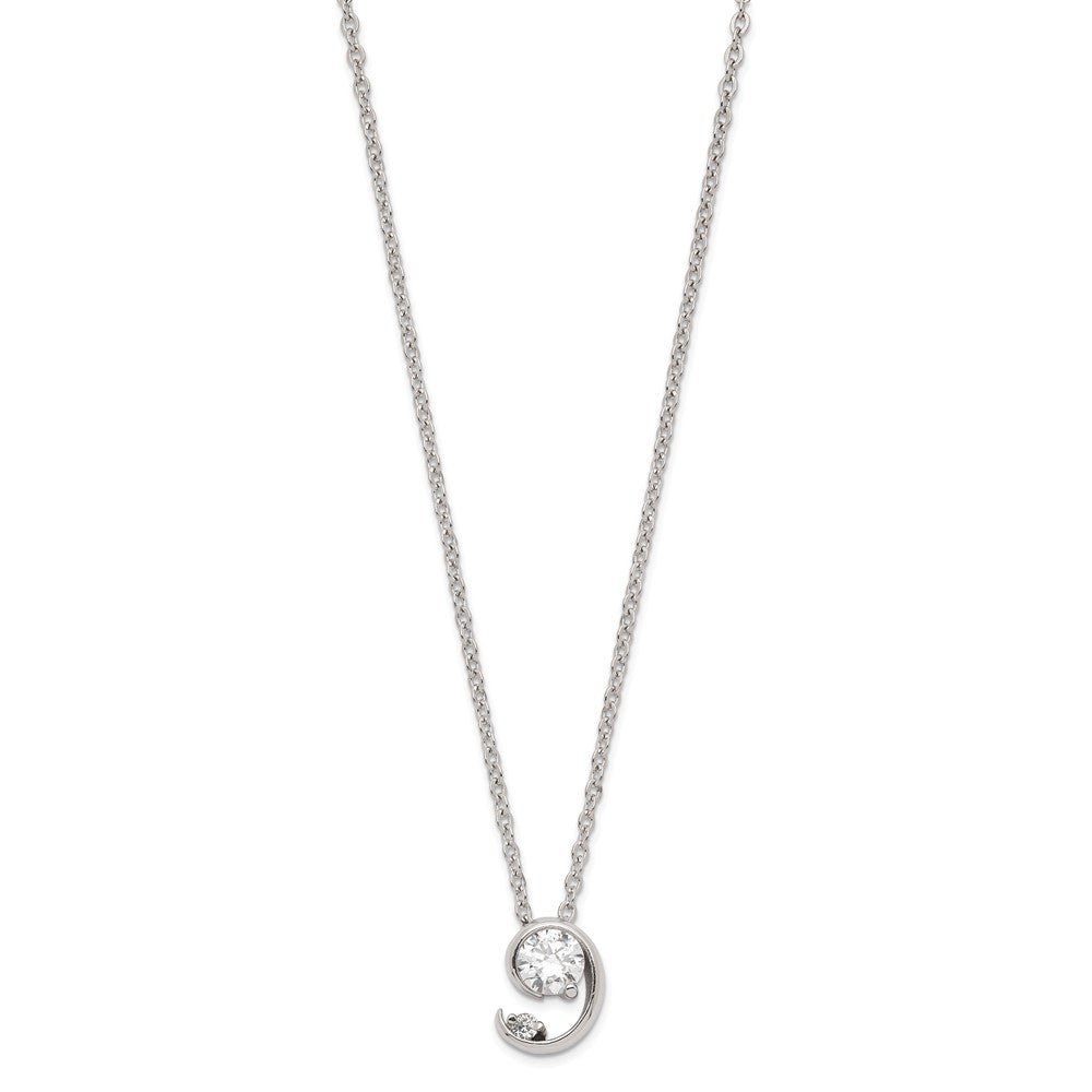 Kelly Waters Rhodium-plated Half Moon CZ Necklace
