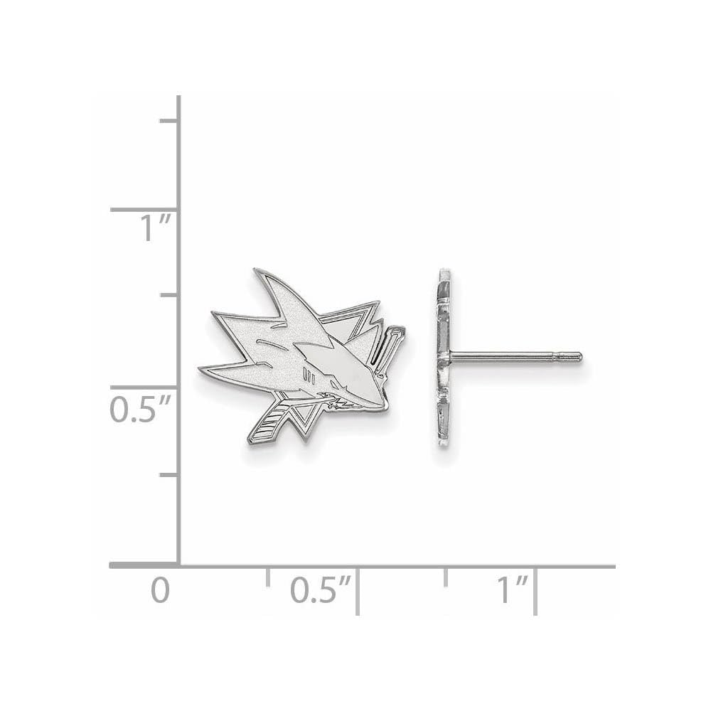 LogoArt NHL San Jose Sharks Sterling Silver Small Post Earrings