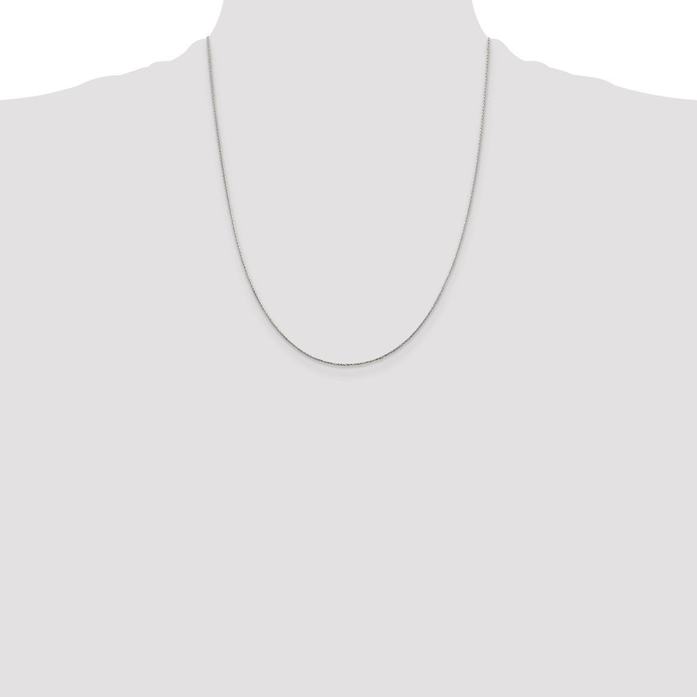 Sterling Silver .85mm Diamond-cut Round Spiga Chain 22 Inches