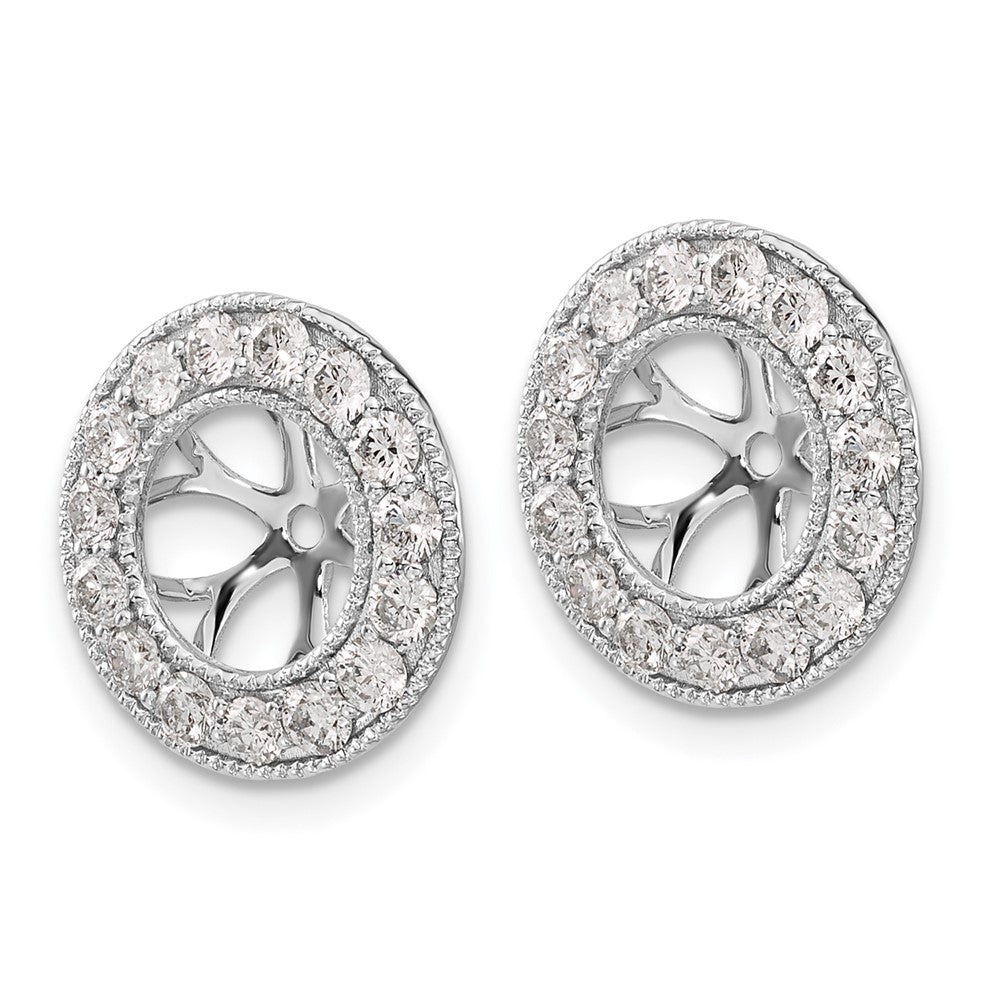 14k White Gold 1 carat Lab Grown Diamond VS/SI+ G+ with 7 mm Earring Jacket