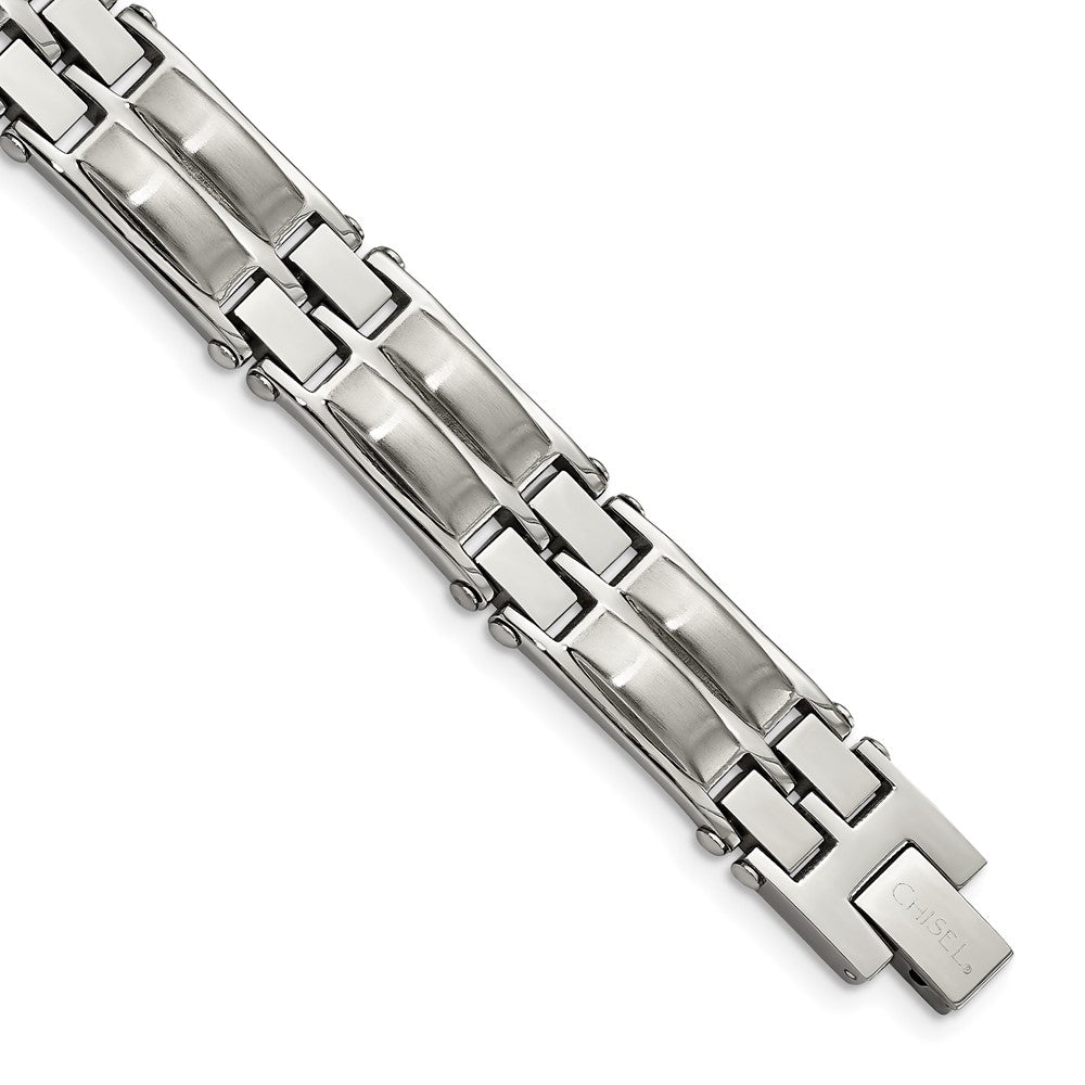 Stainless Steel Brushed and Polished 8.5in Bracelet 8.5 inches