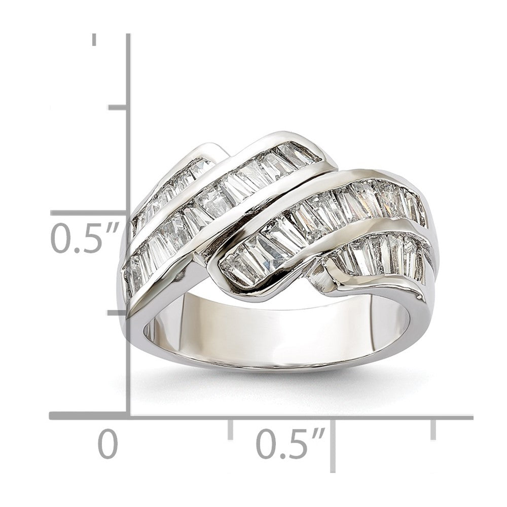 Sterling Silver Polished Fancy CZ Ring