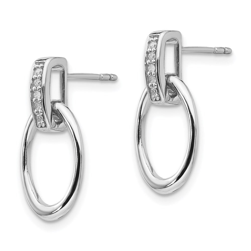 Sterling Silver Rhodium-plated Polished Love Knot Post Earrings