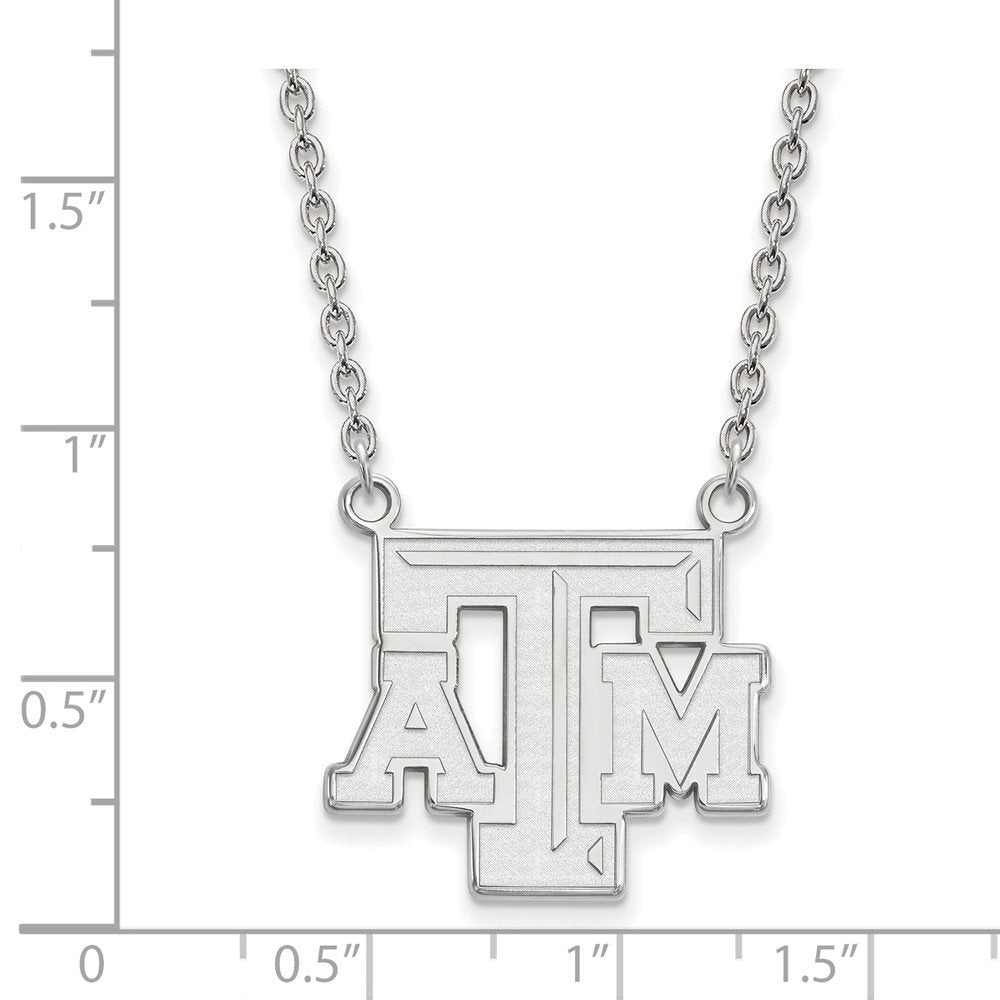 Sterling Silver Texas A&M U Large 'TAM' Pendant Necklace