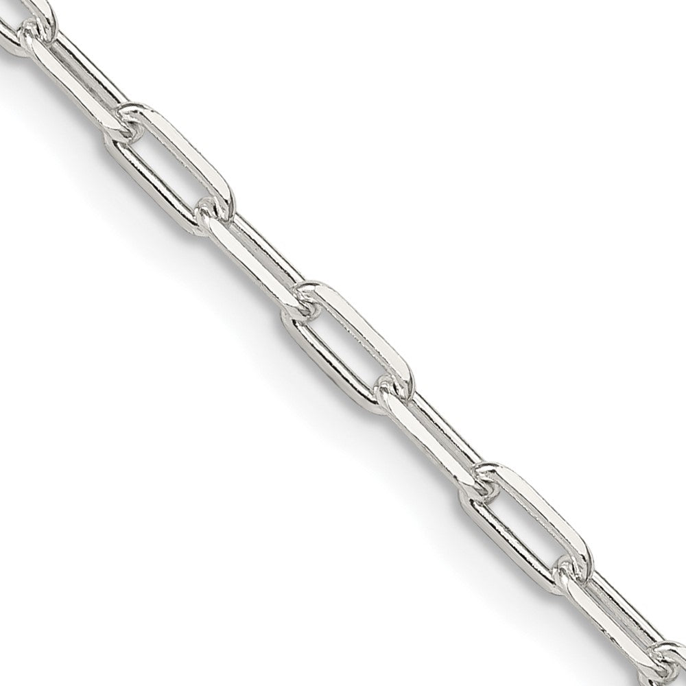 Sterling Silver 2.75mm Elongated Open Link Chain 36 Inches