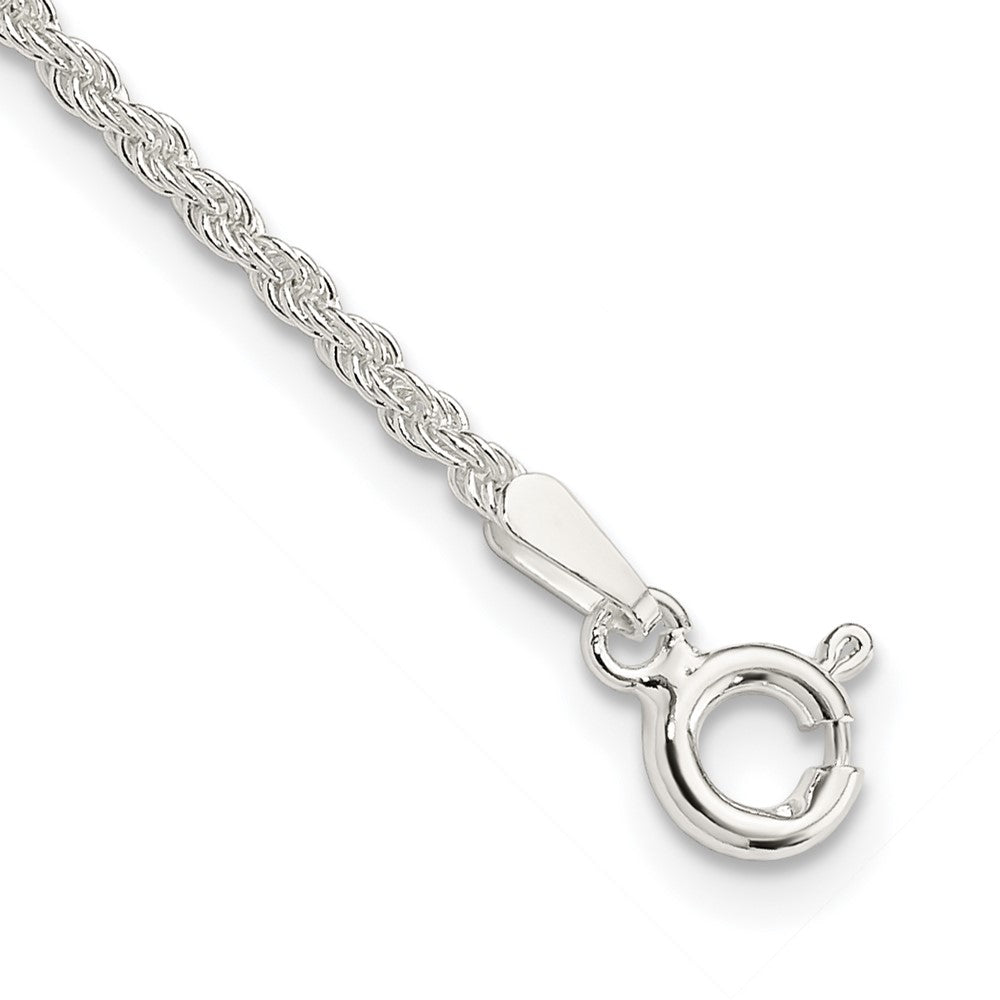 Sterling Silver 1.8mm Solid Rope Chain 7 inches
