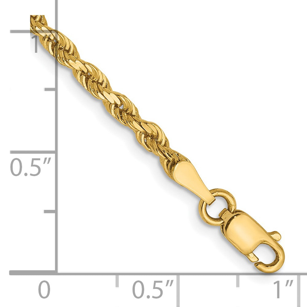 14K 2.75mm Diamond-Cut Lightweight Rope Chain 7  inches