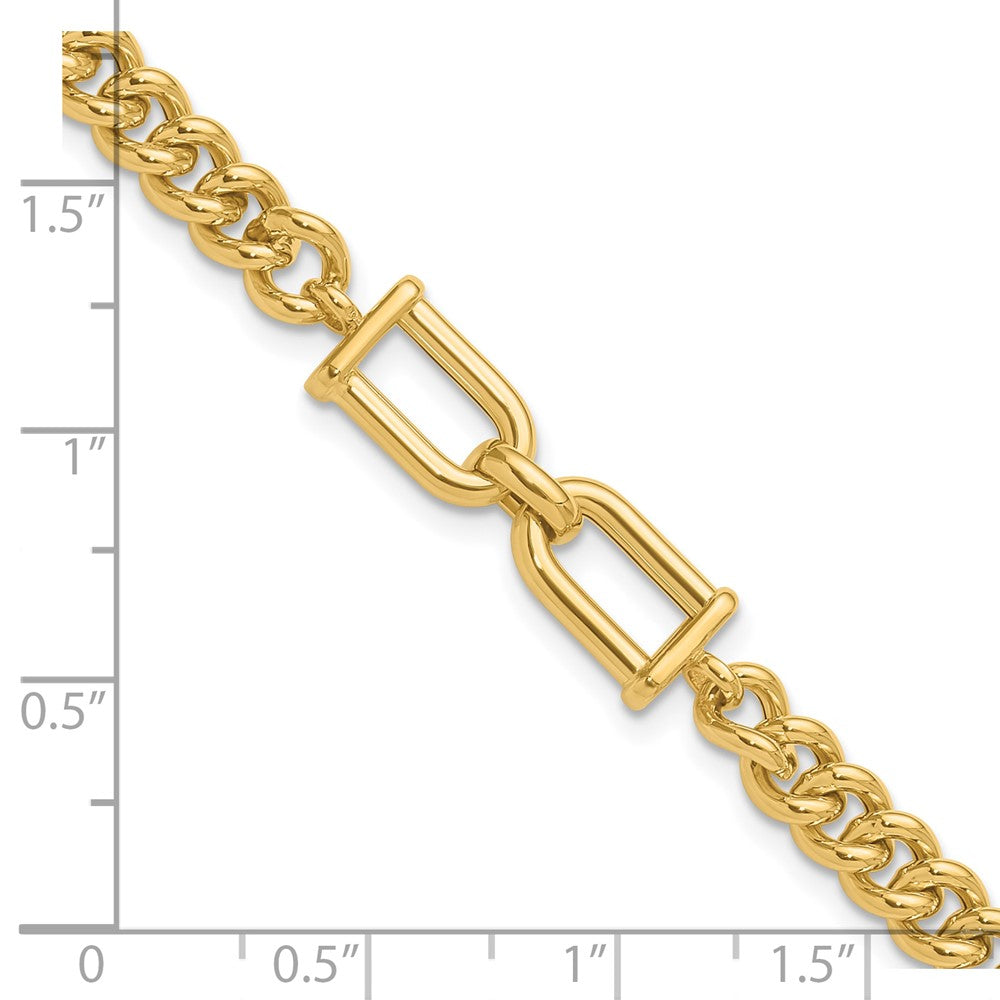 14K Polished Fancy Link Bracelet 7.5  inches