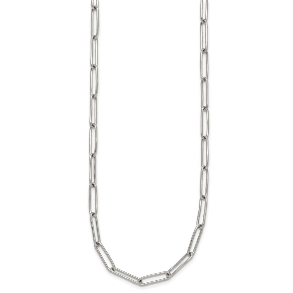 Stainless Steel Polished Open Link Paperclip 15in w/2in ext. Necklace