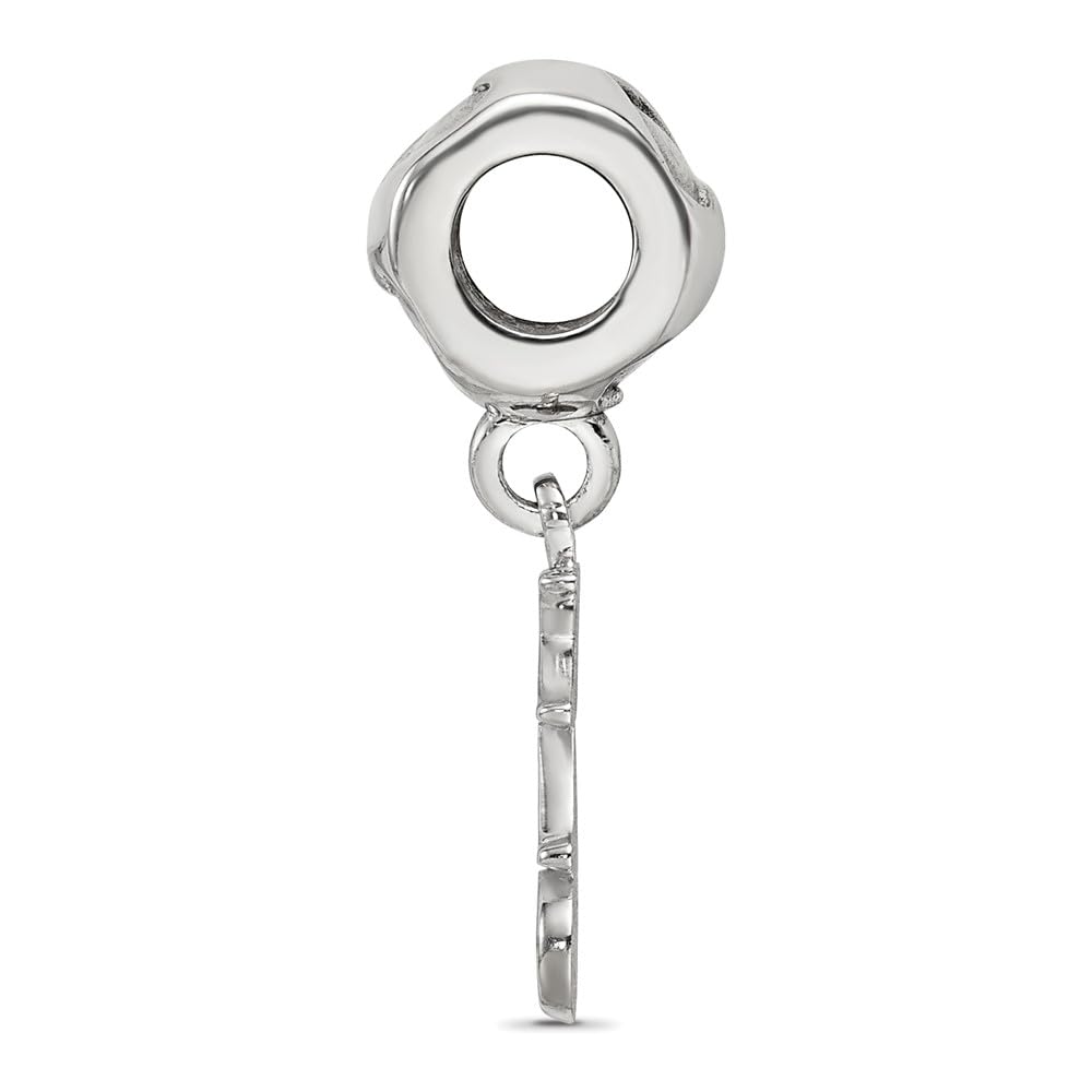 Sterling Silver RH-Plate LogoArt Kappa Alpha Theta Vertical Letters Heart B