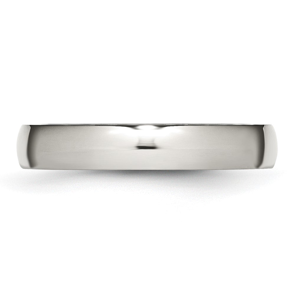 Stainless Steel Polished 4mm Half Round Band Size - 10