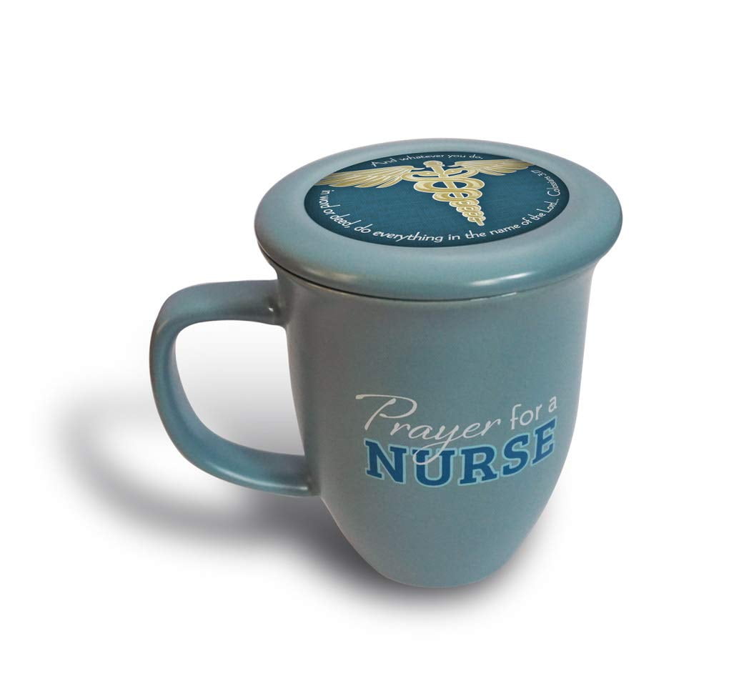 Mug-Grace Outpoured-Nurse-Teal/Blue Interior W/Coaster/Lid (14 Oz)