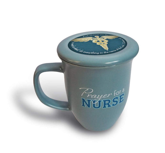 Mug-Grace Outpoured-Nurse-Teal/Blue Interior W/Coaster/Lid (14 Oz)