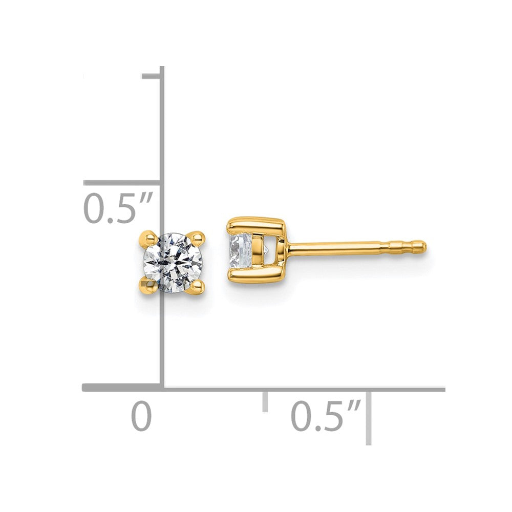 14k Yellow Gold 1/2 ctw Lab Grown Diamond VS+ F+ Round 4 Prong Heavy Wt. Stud Earrings