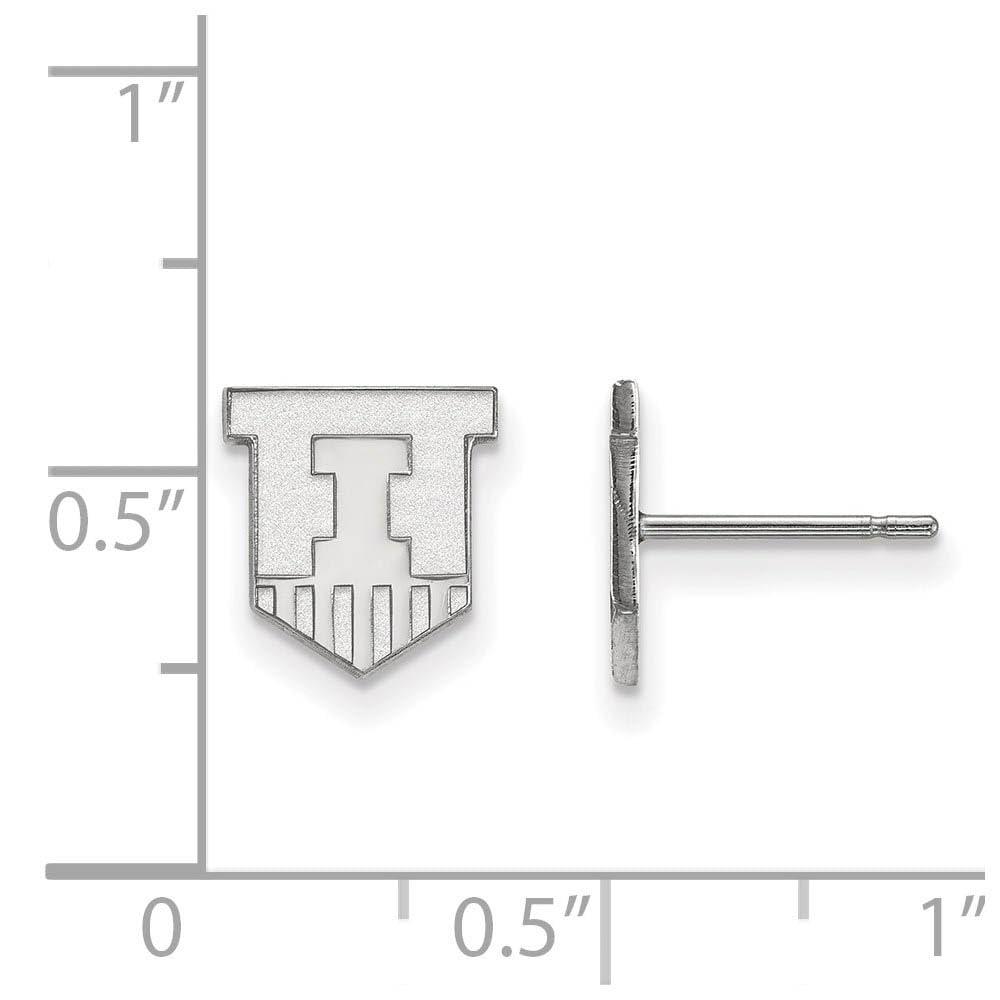 Sterling Silver University of Illinois XS (Tiny) Post Earrings