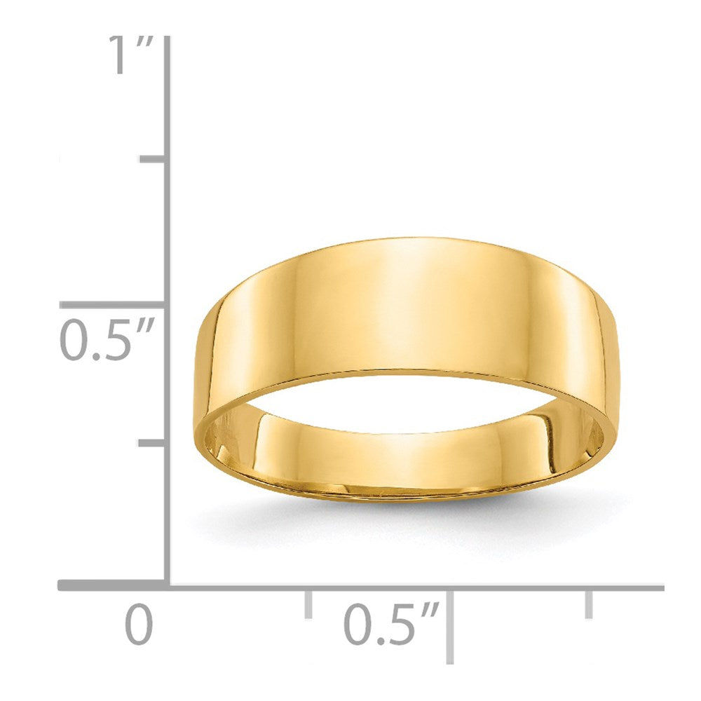 14K 3-6mm Flat-top Tapered Cigar Band Ring Size 7