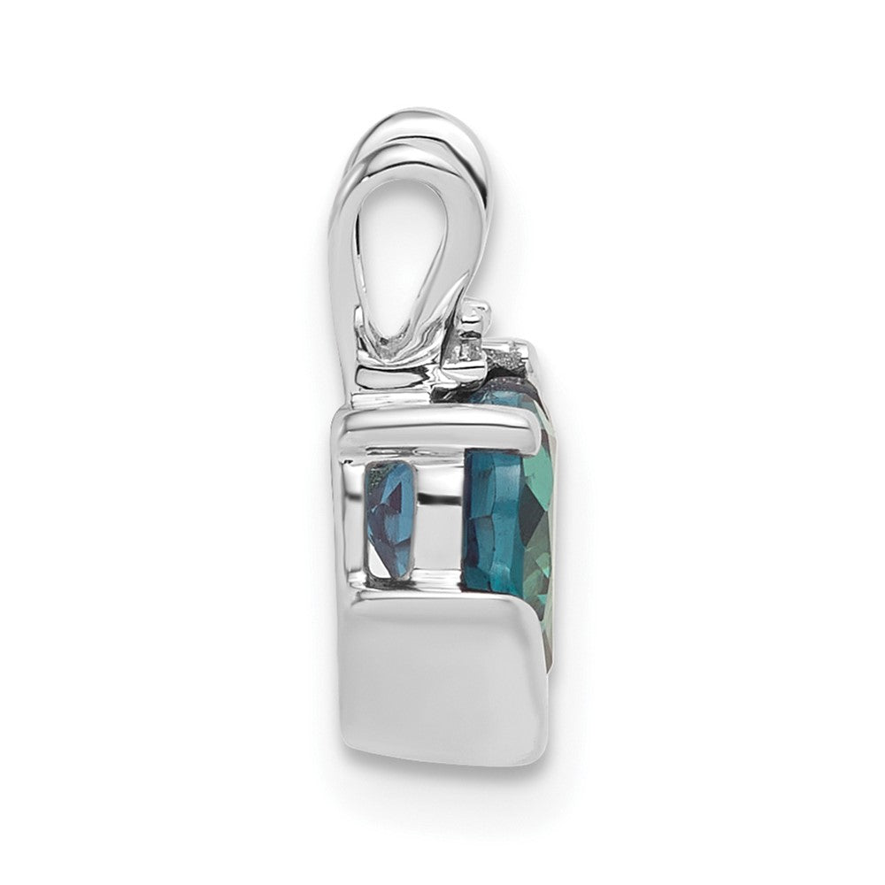 10kw Created Alexandrite and Diamond Pendant