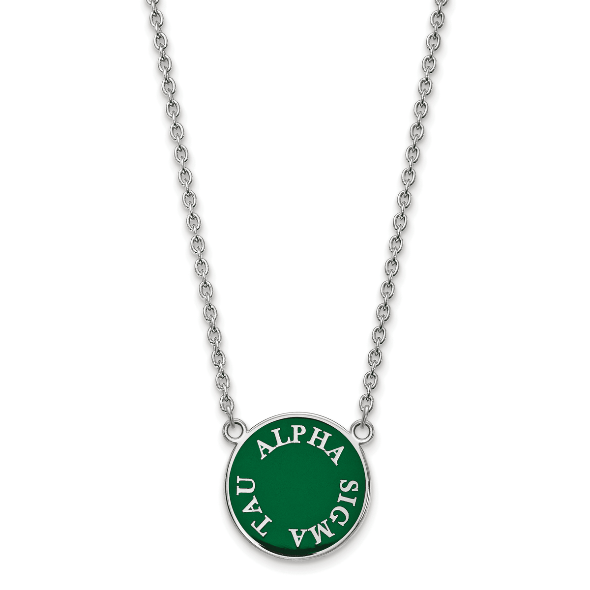Sterling Silver 18in Official Licensed Greek Sororities Alpha Sigma Tau (???) Small Enamel Pendant w/Necklace