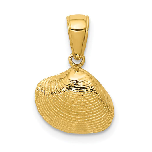14k Small Clam Shell Pendant