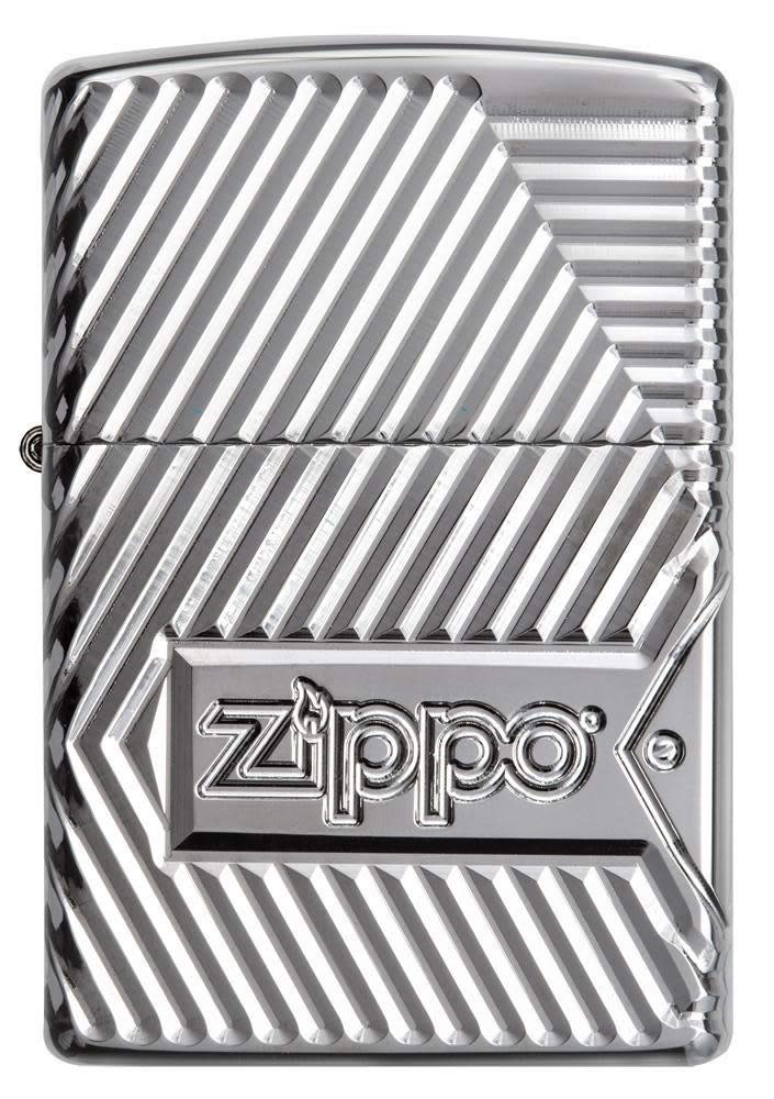 Zippo Zippo Bolts Design High Polish Chrome Pocket Lighter