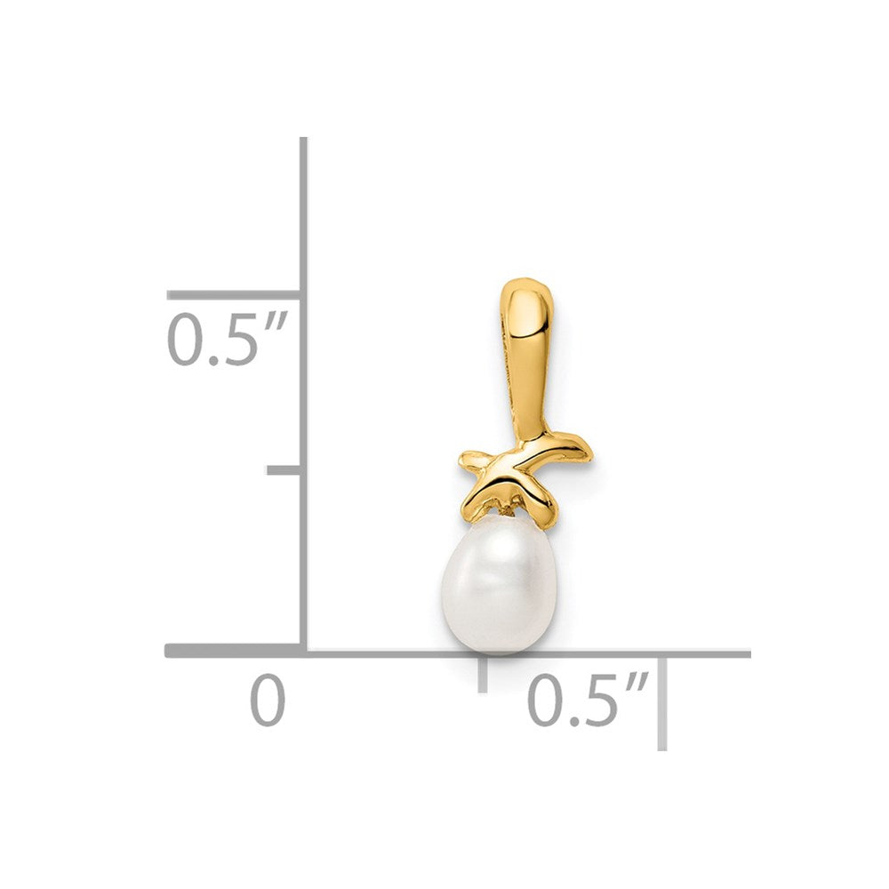 14k Madi K 4-5mm White Rice Freshwater Cultured Pearl Pendant