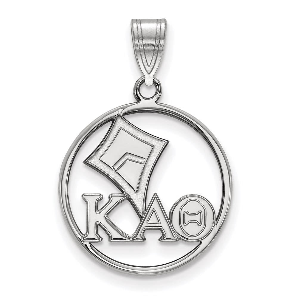 LogoArt Sterling Silver Kappa Alpha Theta Small Circle Pendant Necklace