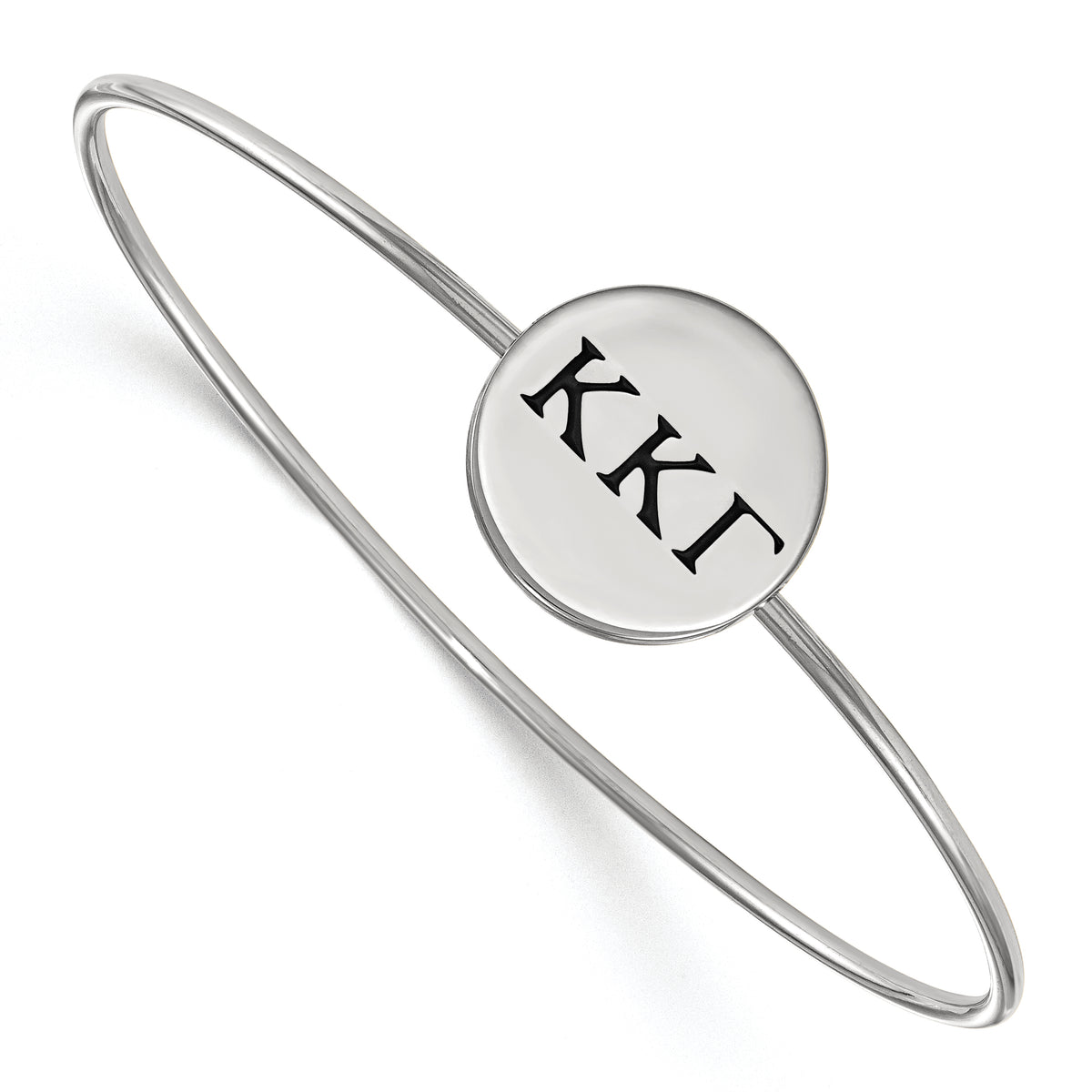Sterling Silver Official Licensed Greek Sororities 7in Kappa Kappa Gamma (???) Enameled Slip-on Bangle
