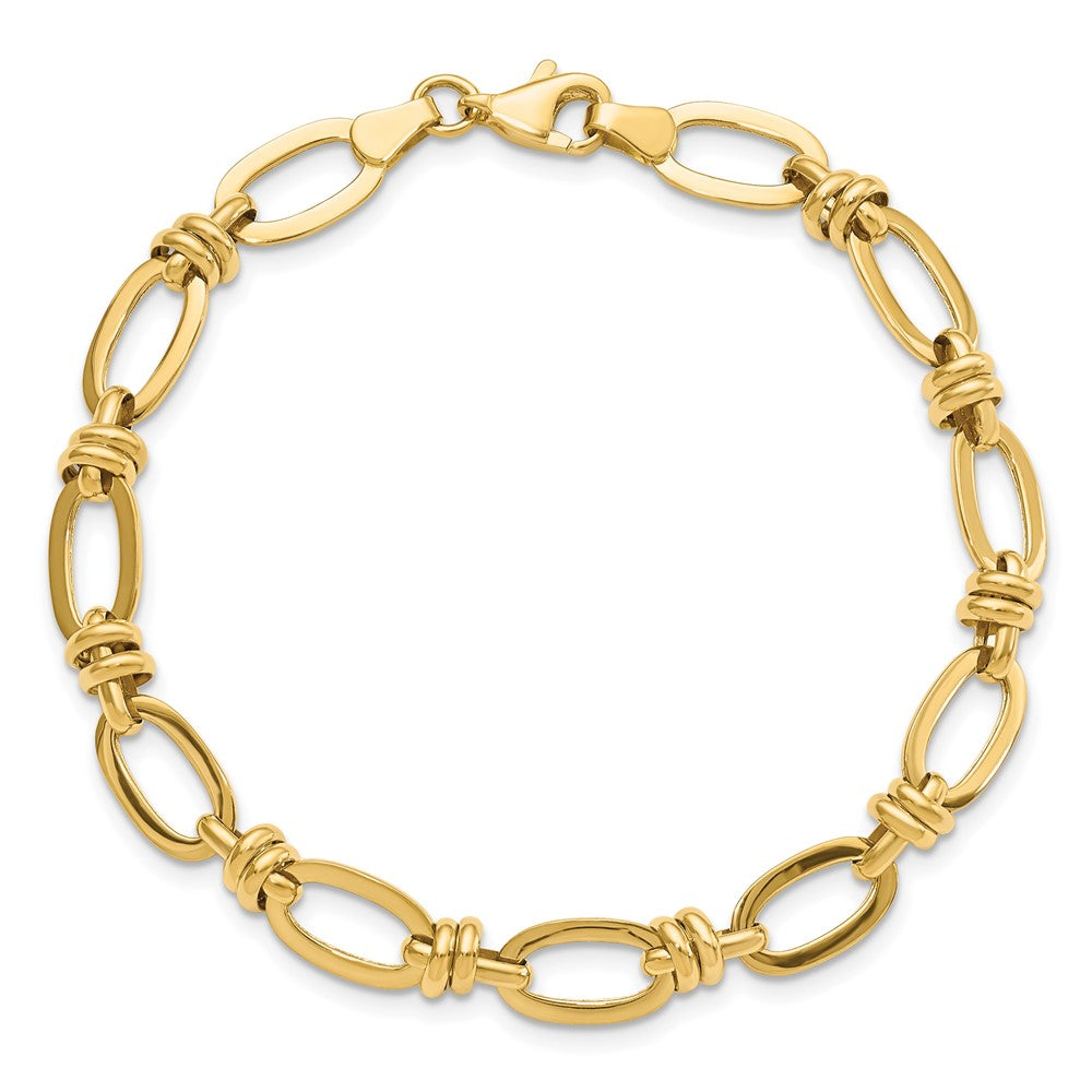 14K Polished Fancy Link Bracelet 7.5  inches