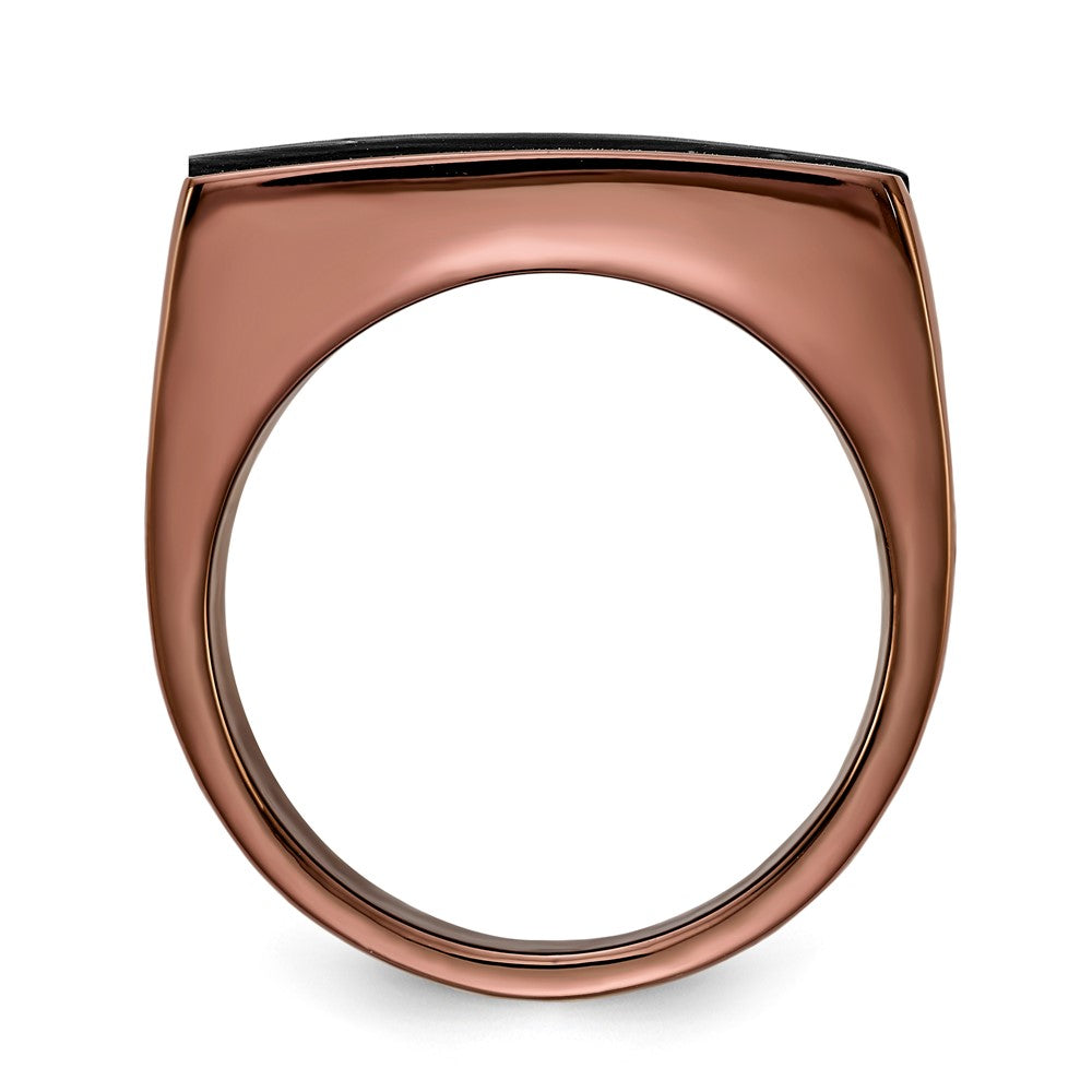 Stainless Steel Black Pure Carbon Fibor .05 CTW Cross Ring