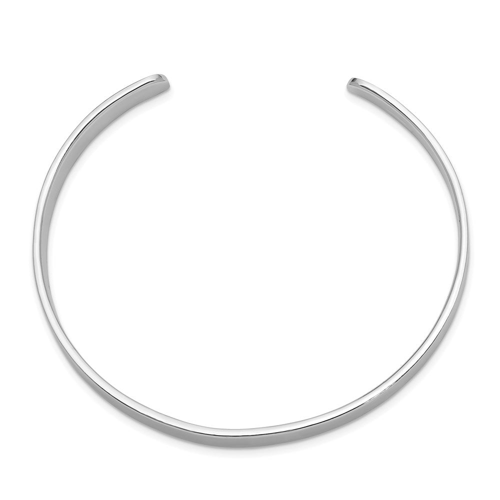 Sterling Silver Rhodium-plated Polished 6mm Children's Cuff Bangle 7 inches