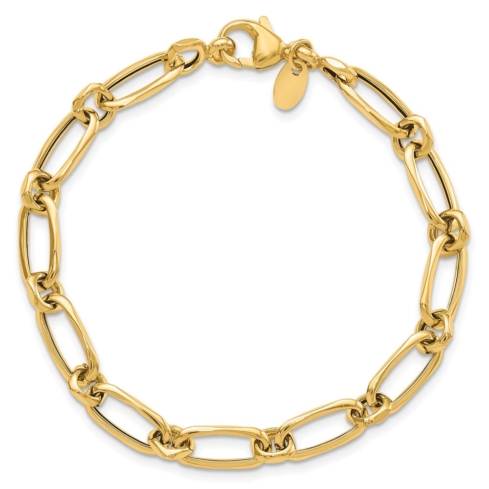 14K Polished Fancy Link Bracelet 7.5  inches