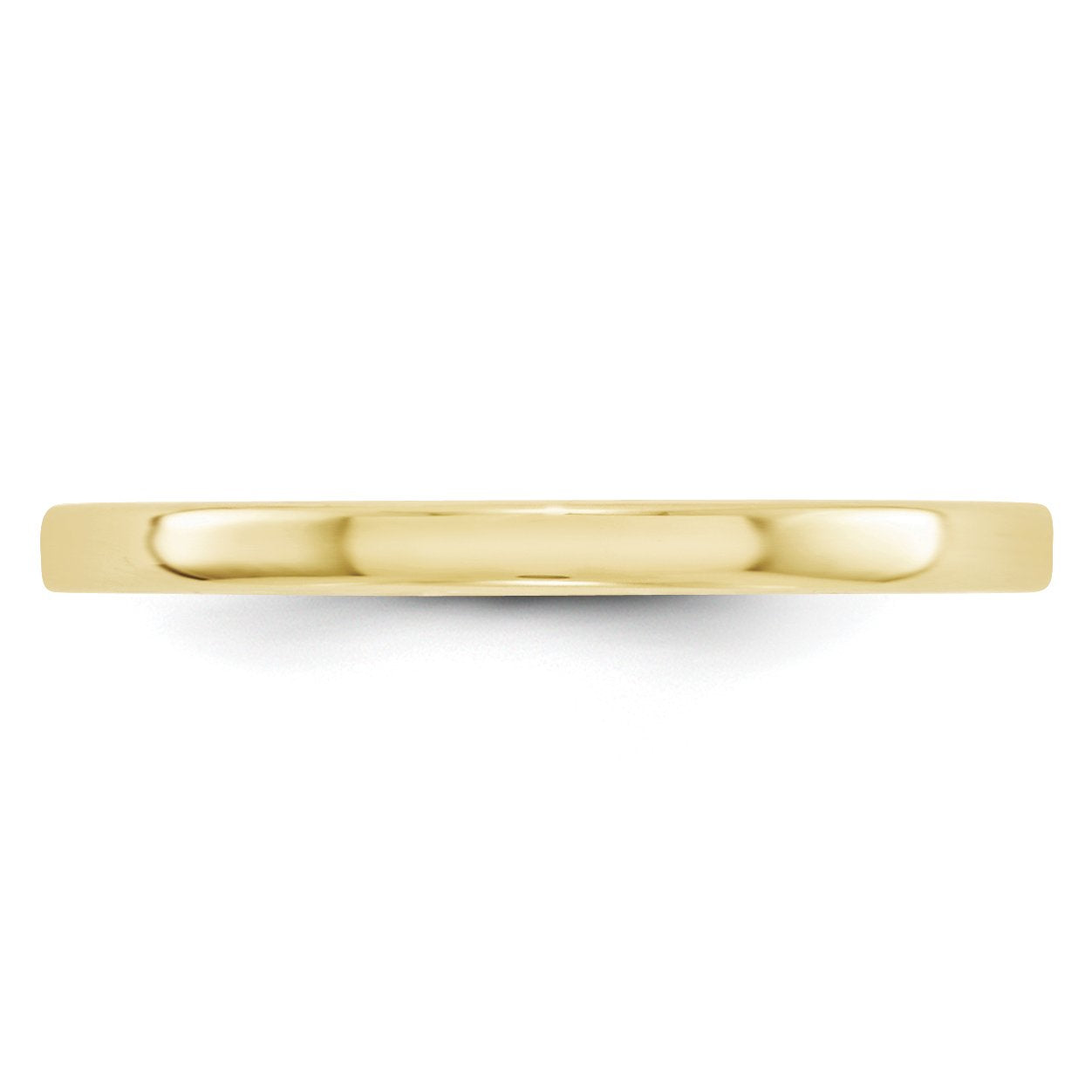 10k Yellow Gold 2mm Lightweight Flat Wedding Band Size 11.5