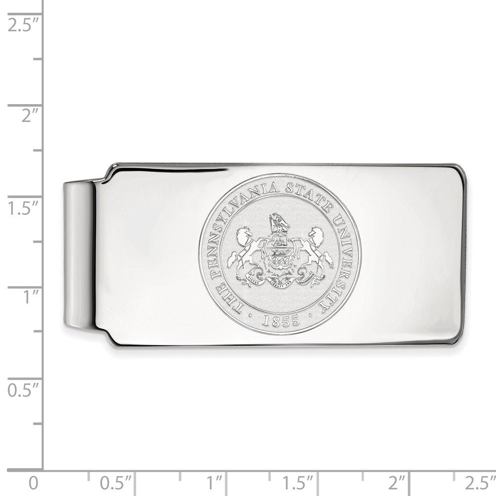 Sterling Silver Rhodium-plated LogoArt Penn State University Crest Money Clip Q-SS046PSU