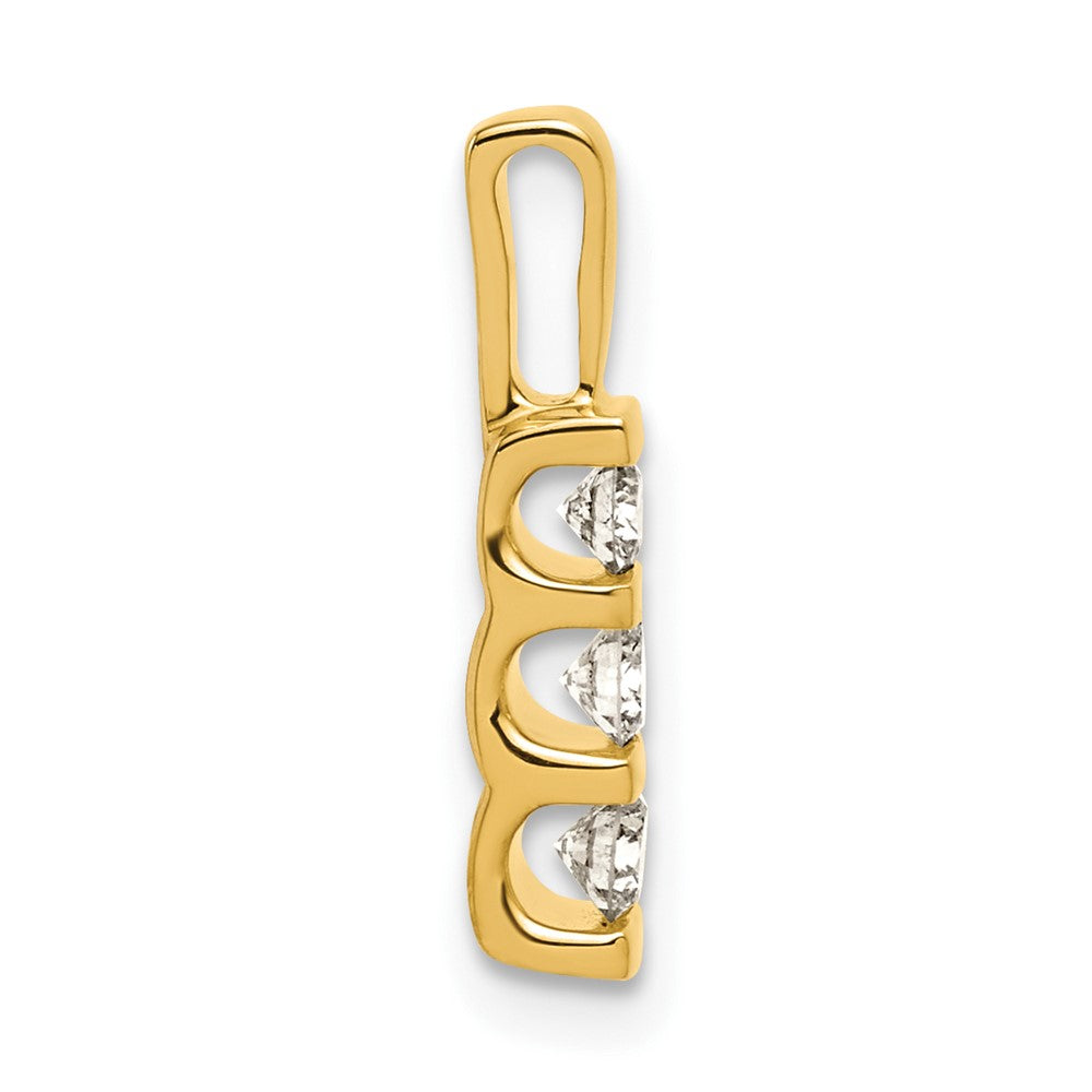 10ky Diamond 3 Stone Pendant