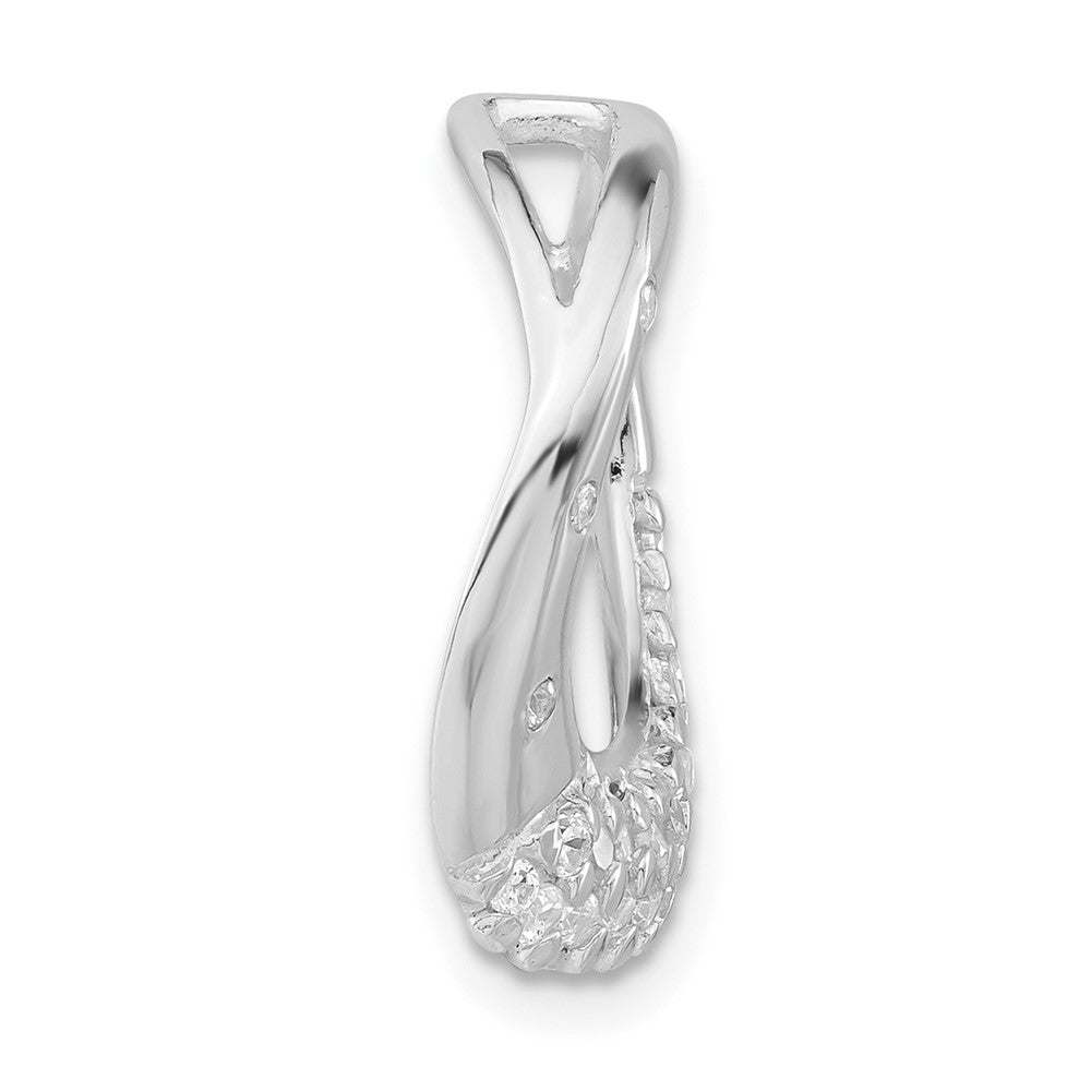 Sterling Silver Polished CZ Circle Slide Pendant