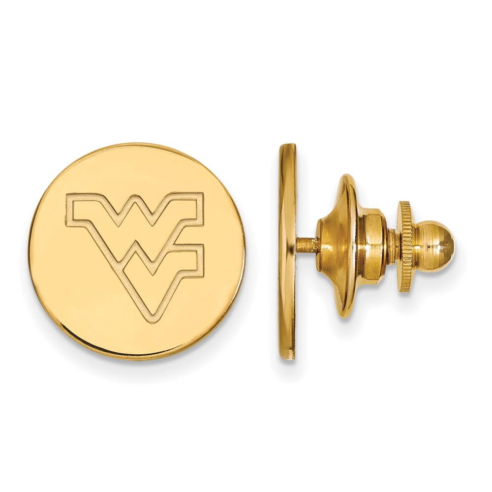 Sterling Silver Gold-plated LogoArt West Virginia University W-V Lapel Pin QGP011WVU