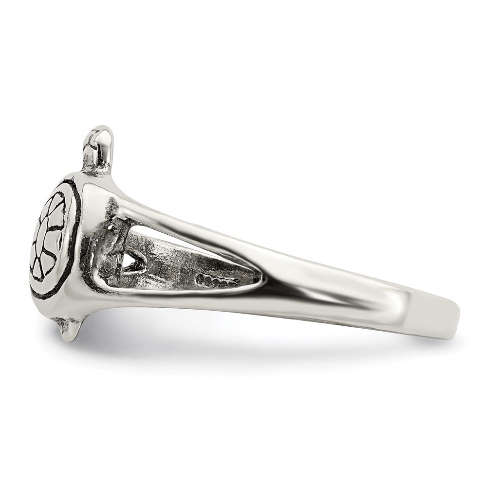 Sterling Silver Solid Turtle Ring