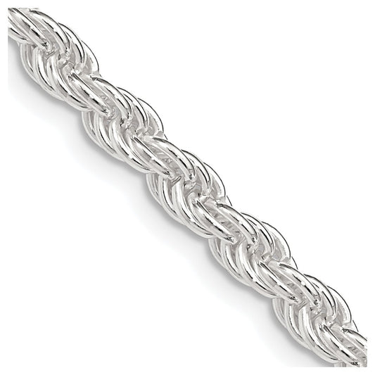 Sterling Silver 4.5mm Solid Rope Chain 24 Inches