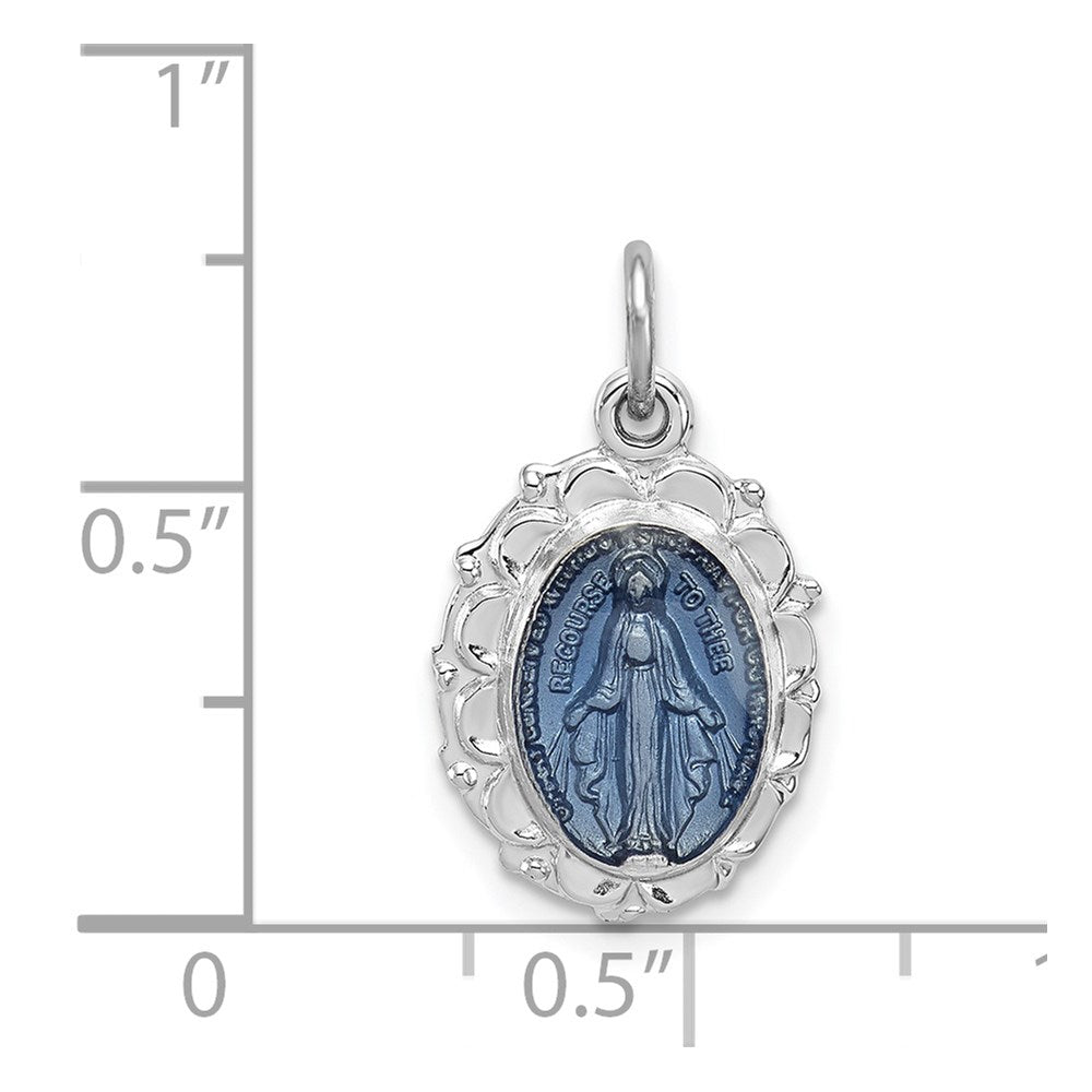 Sterling Silver Rhodium-plated Miraculous Medal