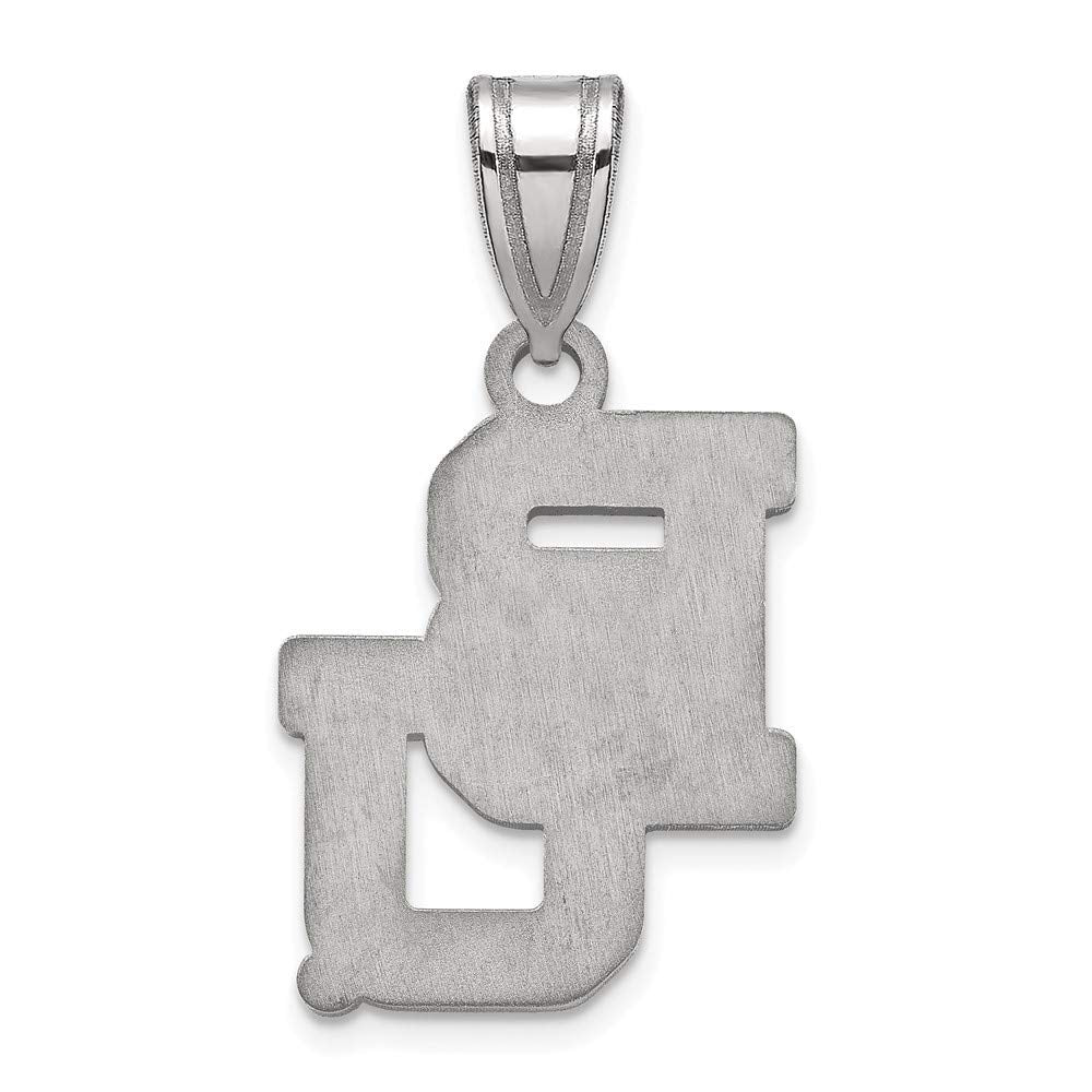 Sterling Silver Rhodium-plated LogoArt Baylor University Bears Medium Pendant Q-SS003BU
